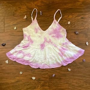 Purple and white top